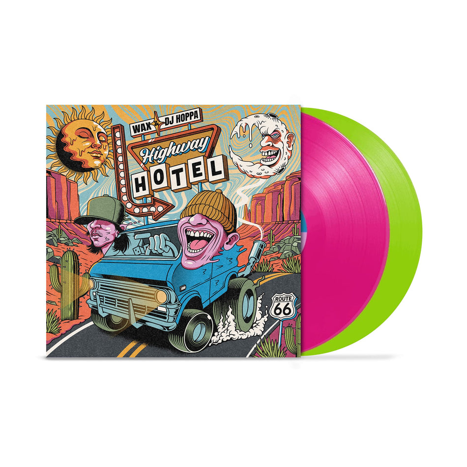 Wax & DJ Hoppa - Highway Hotel (2xLP - Pink and Green Vinyl) Broken Complex