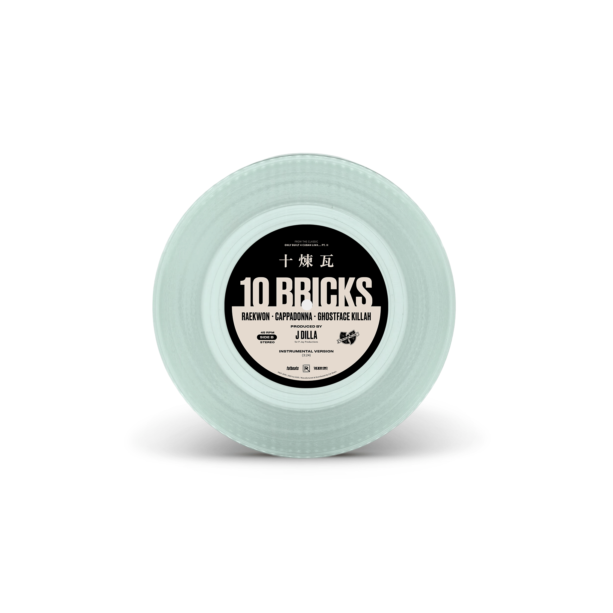 Raekwon - 10 Bricks (feat. Ghostface Killah & Cappadonna) (7" - Coke Bottle Clear Vinyl) FAT BEATS / ICE H20