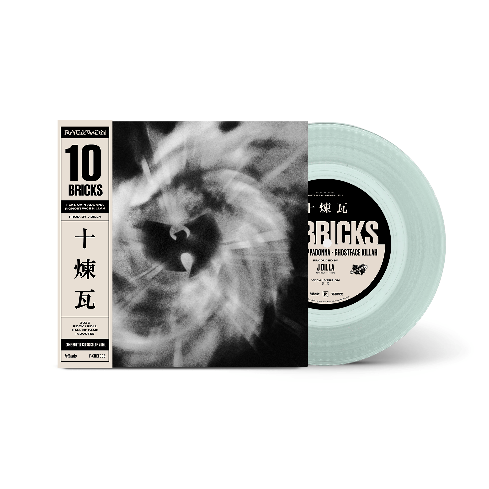 Raekwon - 10 Bricks (feat. Ghostface Killah & Cappadonna) (7" - Coke Bottle Clear Vinyl) FAT BEATS / ICE H20