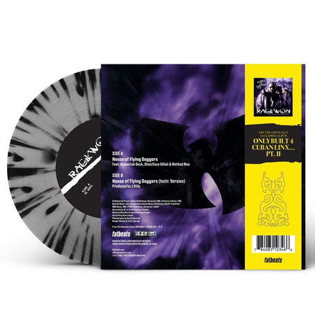 Raekwon - House of Flying Daggers (7" - Silver & Black Splatter Vinyl w/ OBI Strip) Fat Beats / Ice H20
