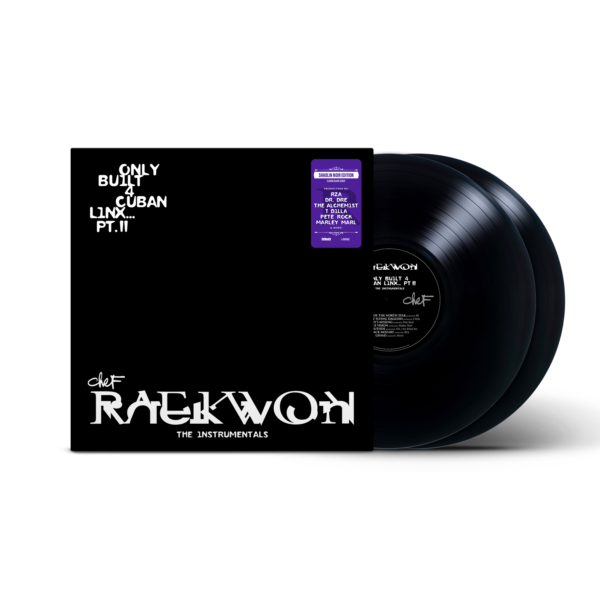 Raekwon - Only Built 4 Cuban Linx... Pt. II (THE INSTRUMENTALS) (2xLP, CD) 2xLP - Shaolin Noir Edition - Standard Black Vinyl Fat Beats / Ice H20