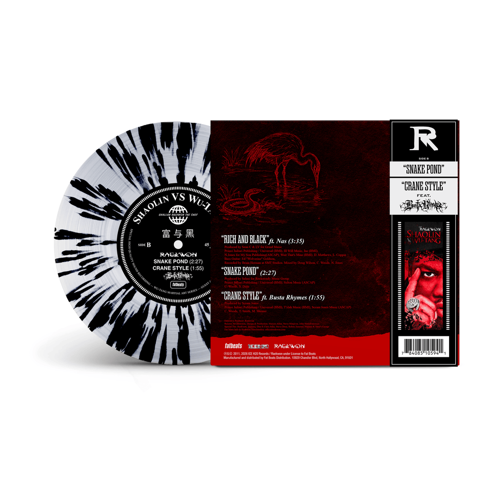 Raekwon - Rich & Black ft Nas b/w Crane Style ft Busta Rhymes (7" - Hidden Darts Vinyl) Fat Beats / Ice H20
