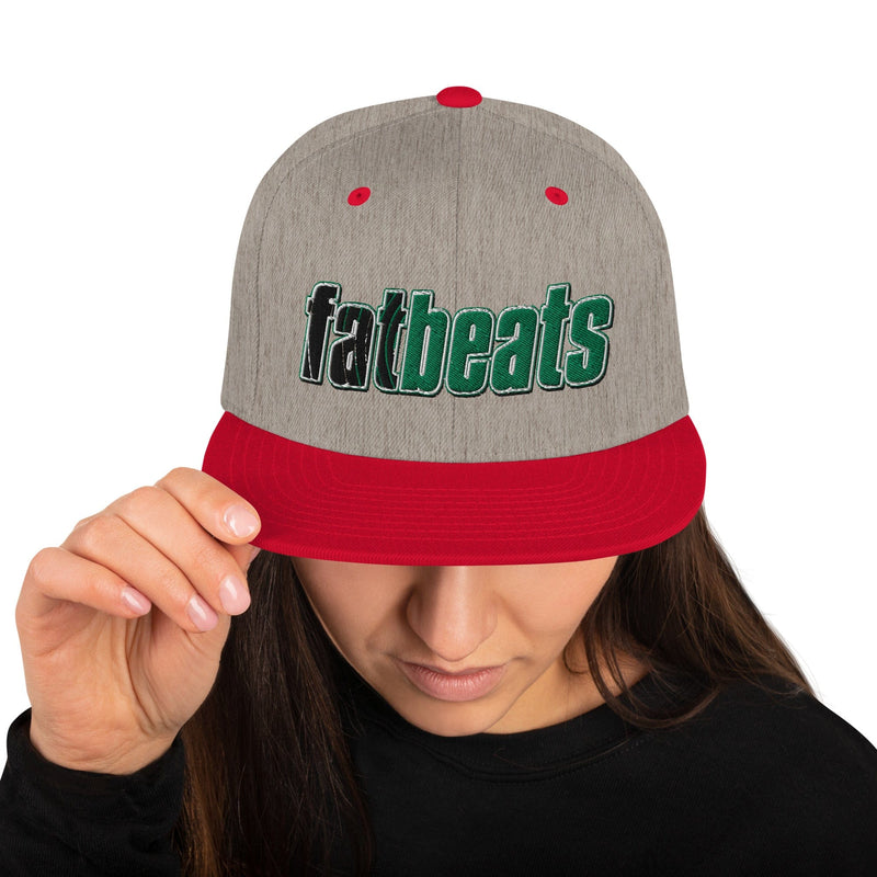 Snapback Hat Heather Grey/ Red Fat Beats