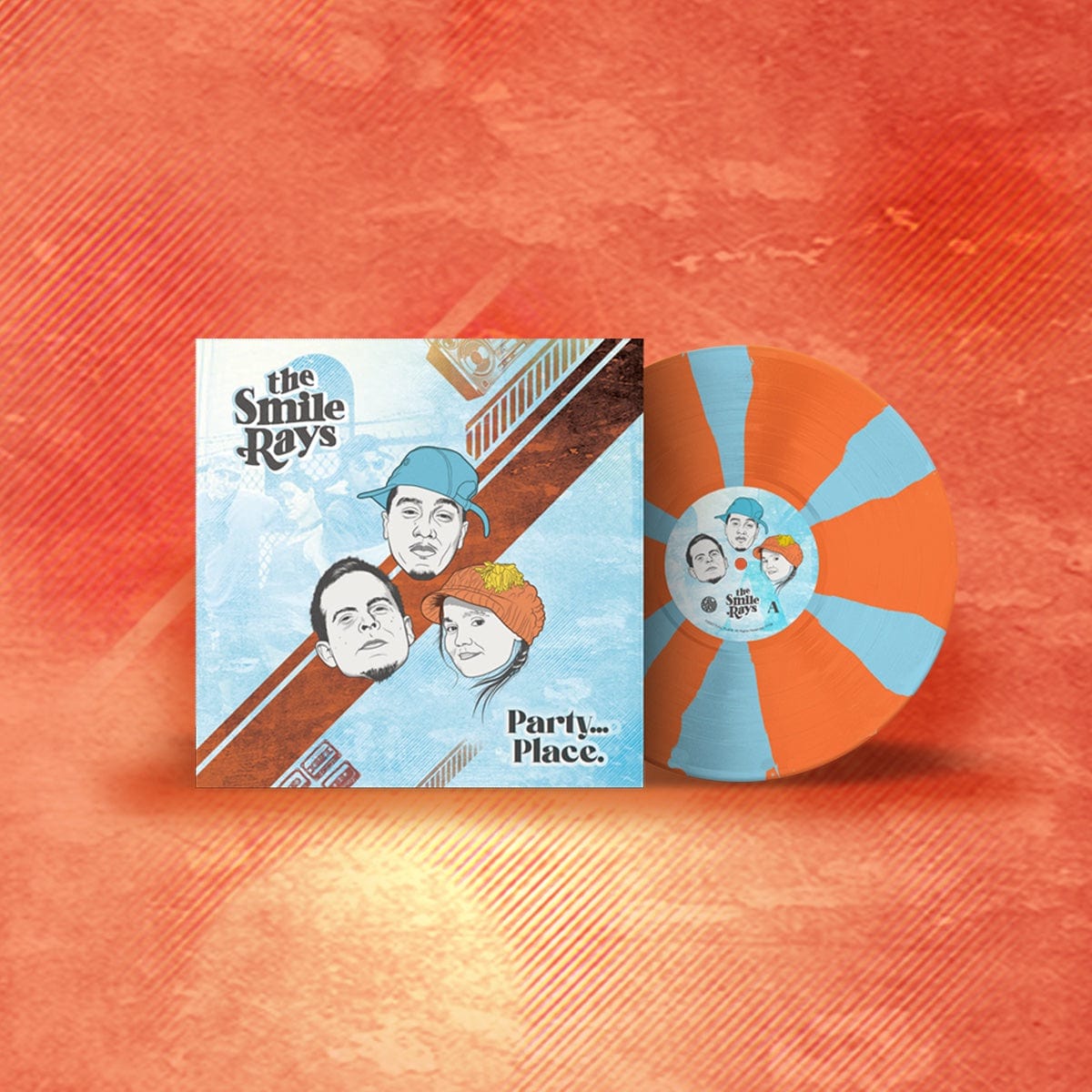The Smile Rays - Party...Place. (LP - Orange & Blue Ray Vinyl + Download Card) Full Plate