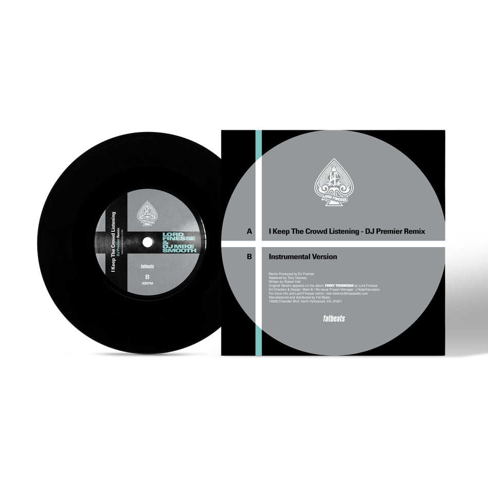 Lord Finesse – I Keep The Crowd Listening (DJ Premier Remix) (7” Single - Classic Black Vinyl) Funky Technician