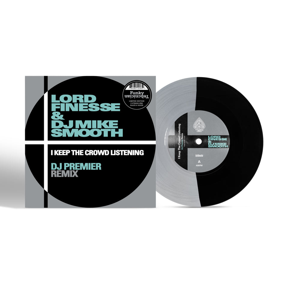 Lord Finesse – I Keep The Crowd Listening (DJ Premier Remix) (7” Single - Half Silver / Half Black Vinyl) Funky Technician