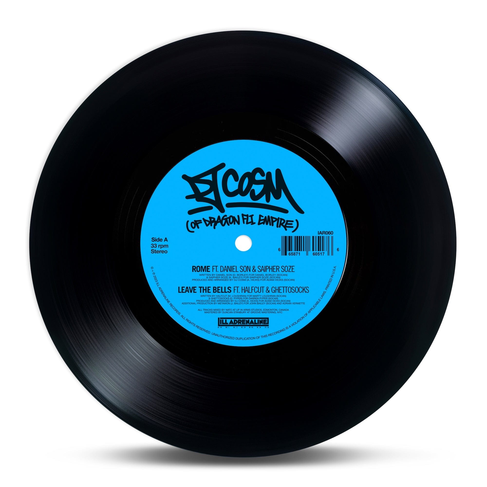 DJ Cosm - Rome / Leave the Bells / All or Nothing (7") Ill Adrenaline Records