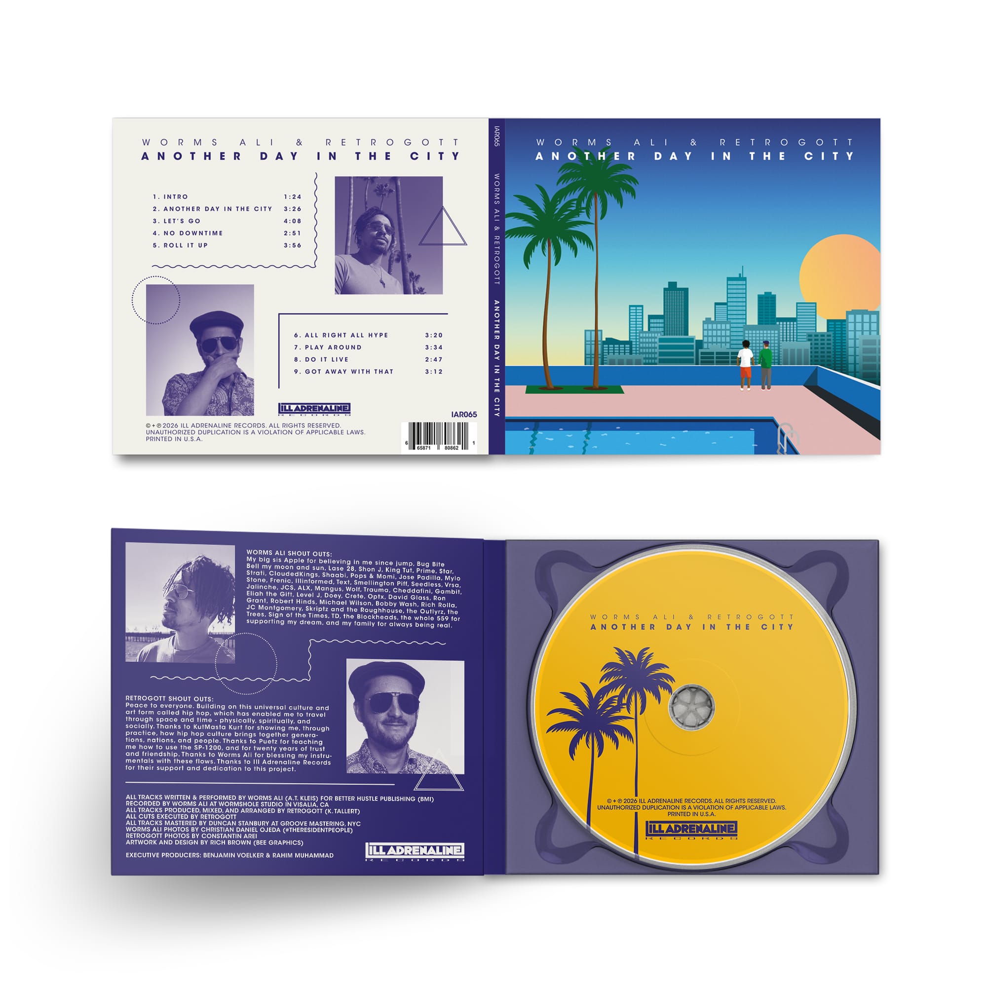 Worms Ali & Retrogott - Another Day in the City (CD) ILL ADRENALINE RECORDS