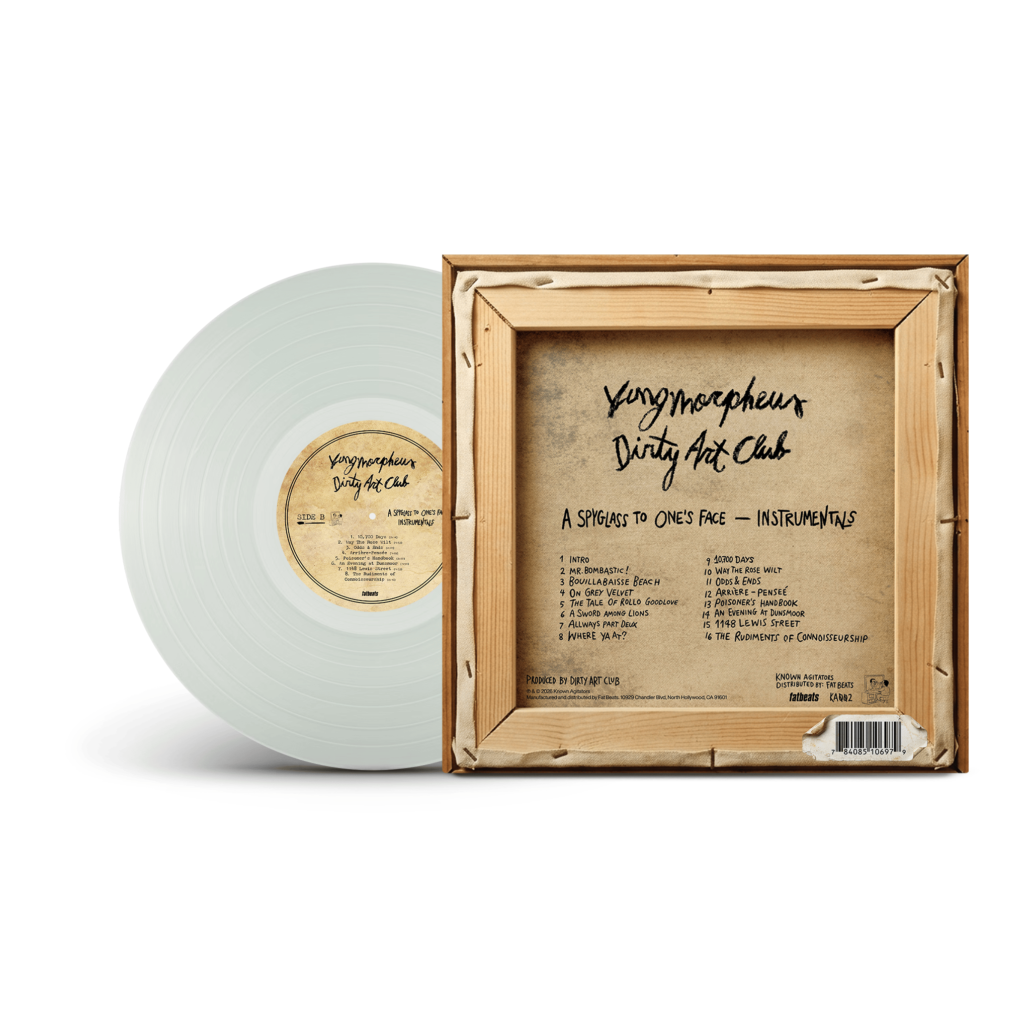 Dirty Art Club & YUNGMORPHEUS - A Spyglass To One's Face (Instrumentals) (LP - Coke Bottle Clear Vinyl) KNOWN AGITATORS