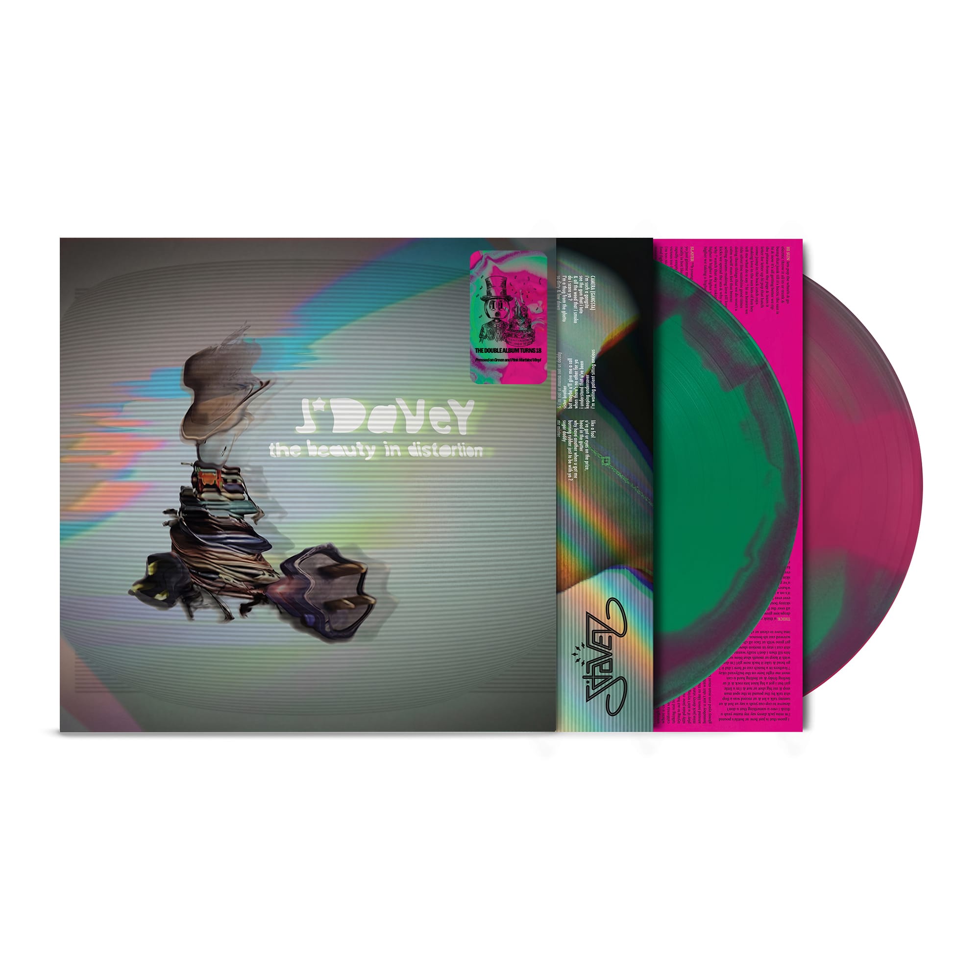 J*Davey - The Beauty in Distortion/The Land of the Lost (2xLP - Green & Pink Marbled Vinyl) Leau Technology