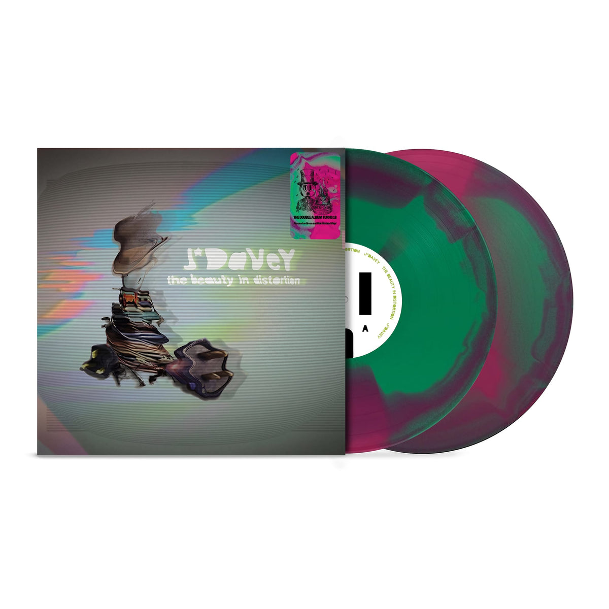 J*Davey - The Beauty in Distortion/The Land of the Lost (FBX Green & Pink Marbled 2XLP) Leau Technology