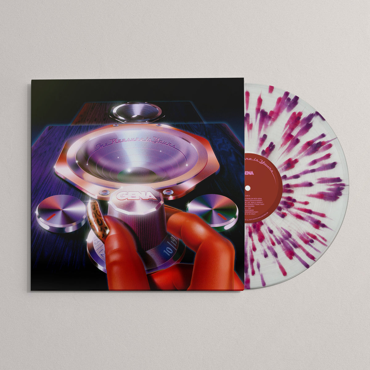 GENA - The Pleasure is Yours (LP - Clear Pink Splatter Vinyl) Lex Records