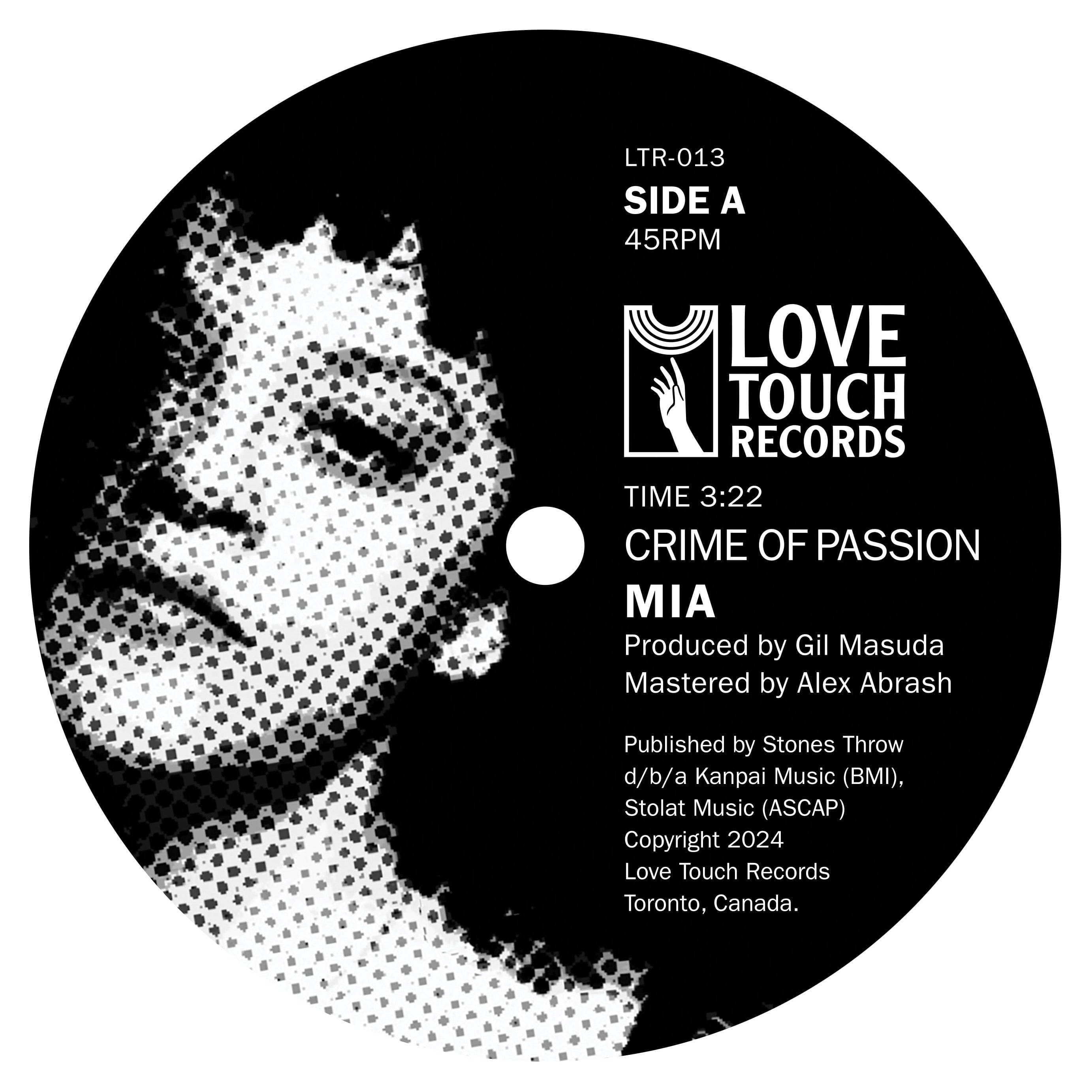 MIA - Crime Of Passion b/w Love Bug (7") Love Touch Records
