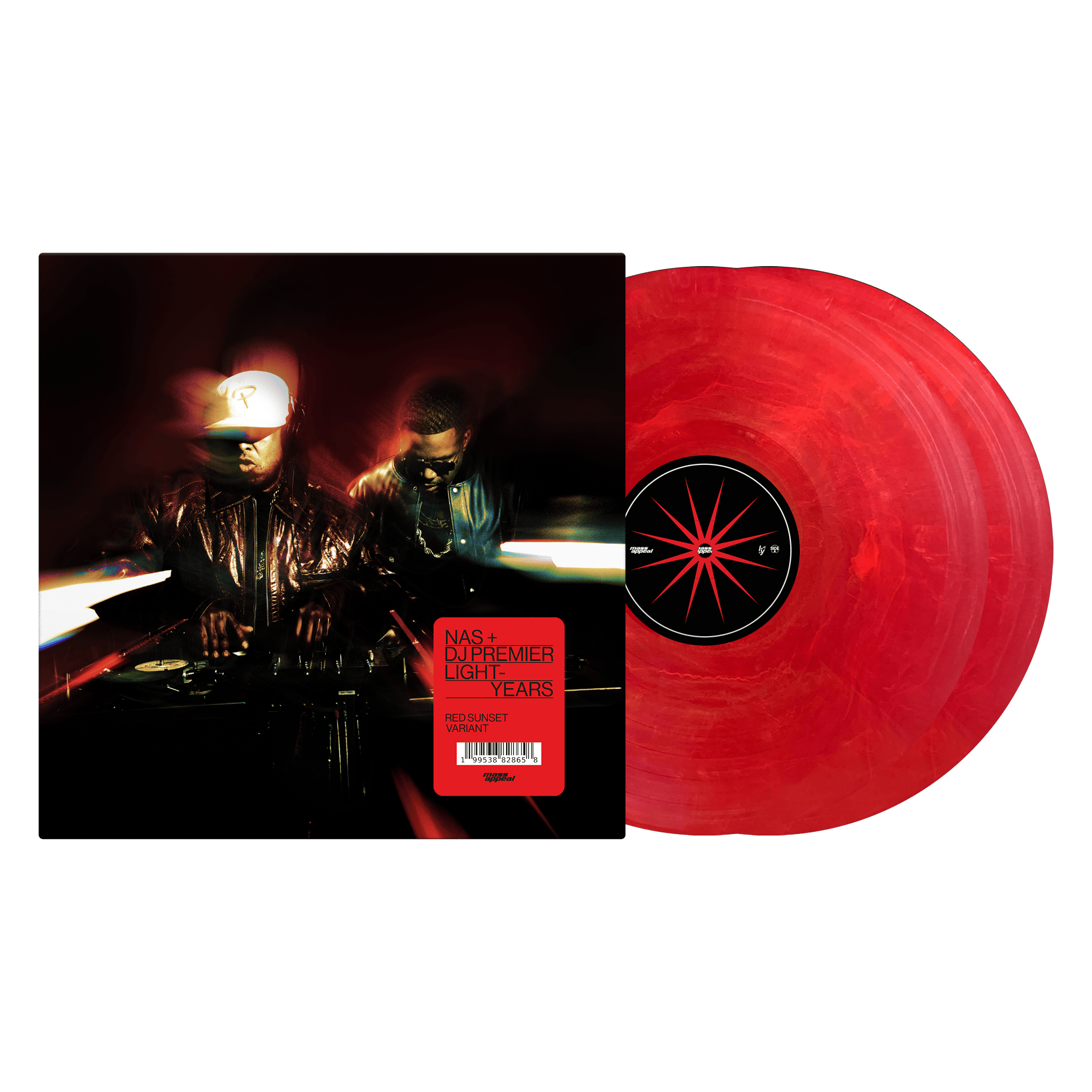 Nas x DJ Premier - Light-Years (2xLP, CD, Cassette) 2xLP - Red Sunset Vinyl Mass Appeal