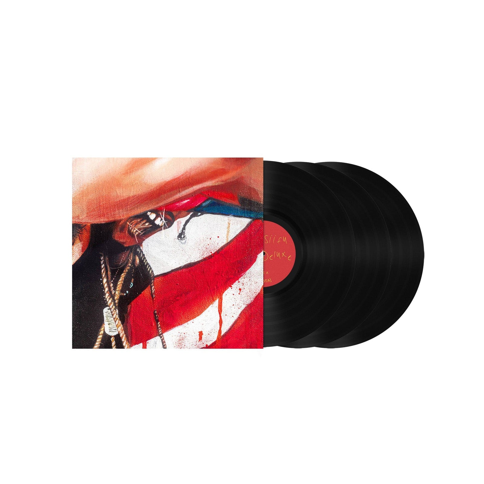 Pink Siifu - NEGRO DELUXE (3xLP - Red w/ Black Splatter Vinyl - Fat Be Pink Siifu - NEGRO DELUXE (3xLP - Red w/ Black Splatter Vinyl - Fat Be