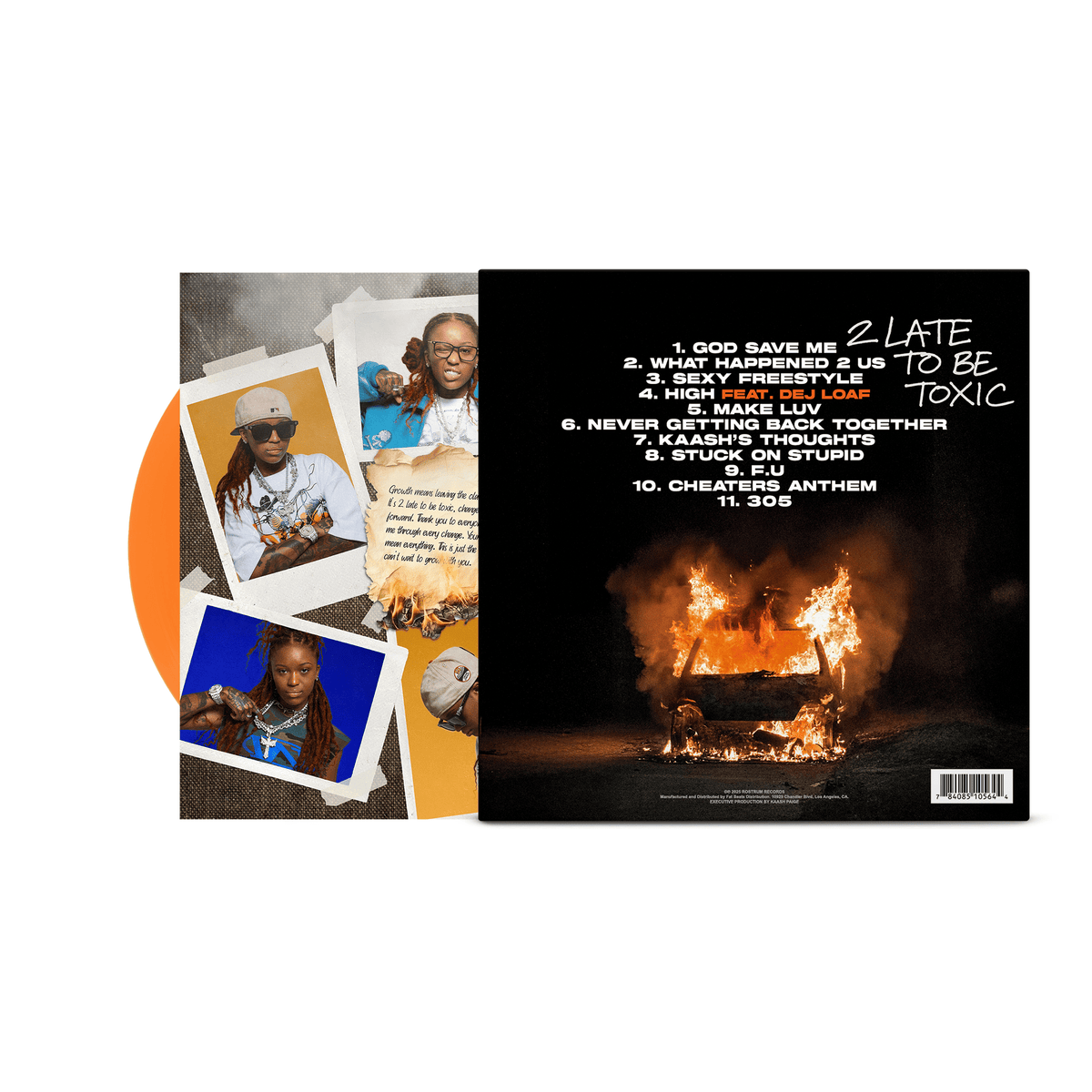 Kaash Paige - 2 Late To Be Toxic (LP - Translucent Orange Crush Vinyl) Rostrum Records