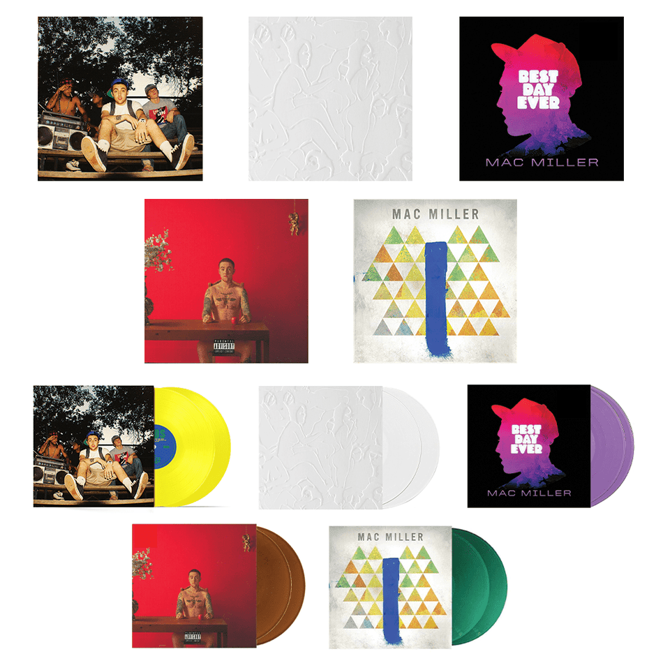 Mac Miller 5-Pack Vinyl Bundle (K.I.D.S, Macadelic, Best Day Ever, Watching Movies With The Sound Off, Blue Slide Park) Rostrum Records