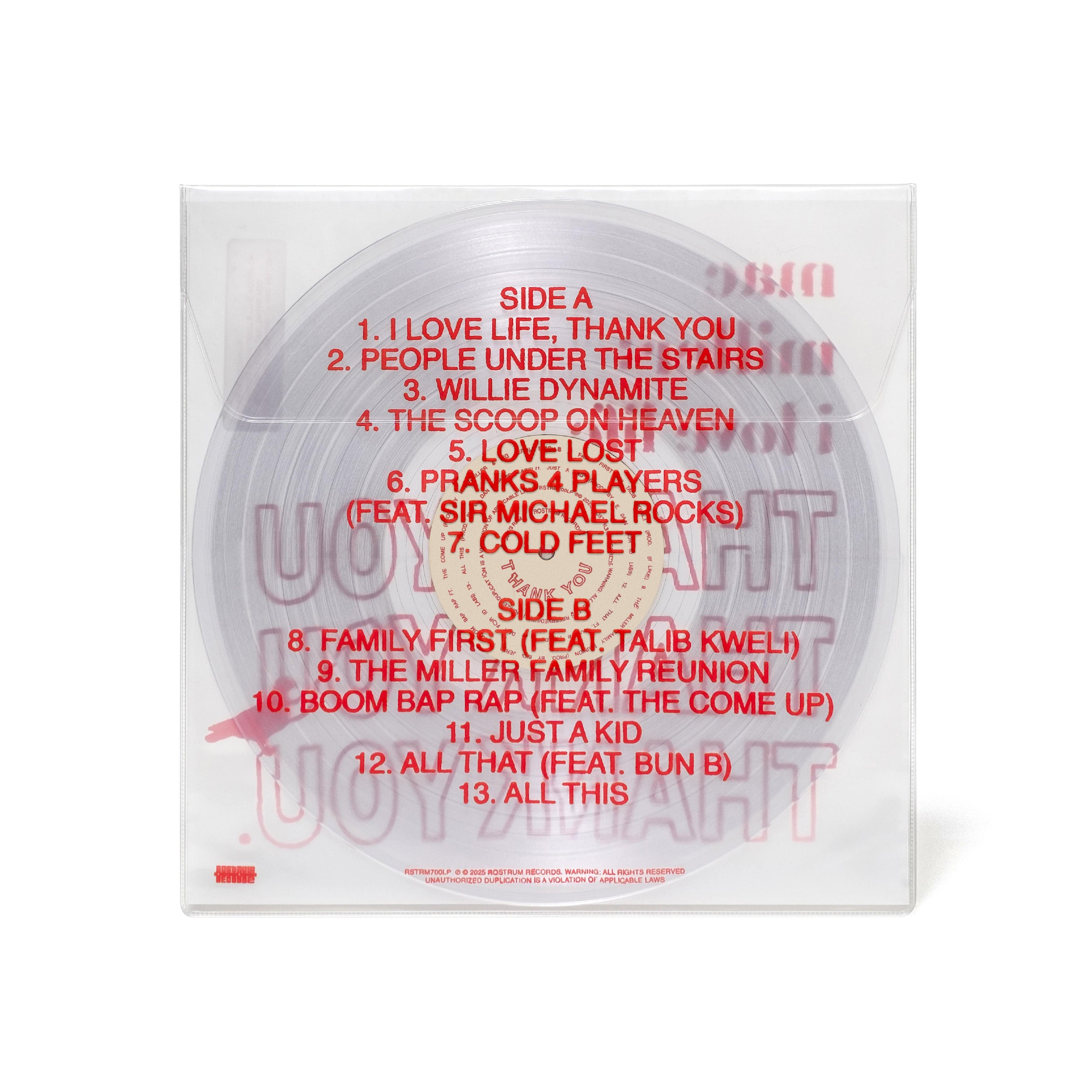 Mac Miller - I Love Life, Thank You (LP -  Clear Vinyl - Thank You Edition) Rostrum Records