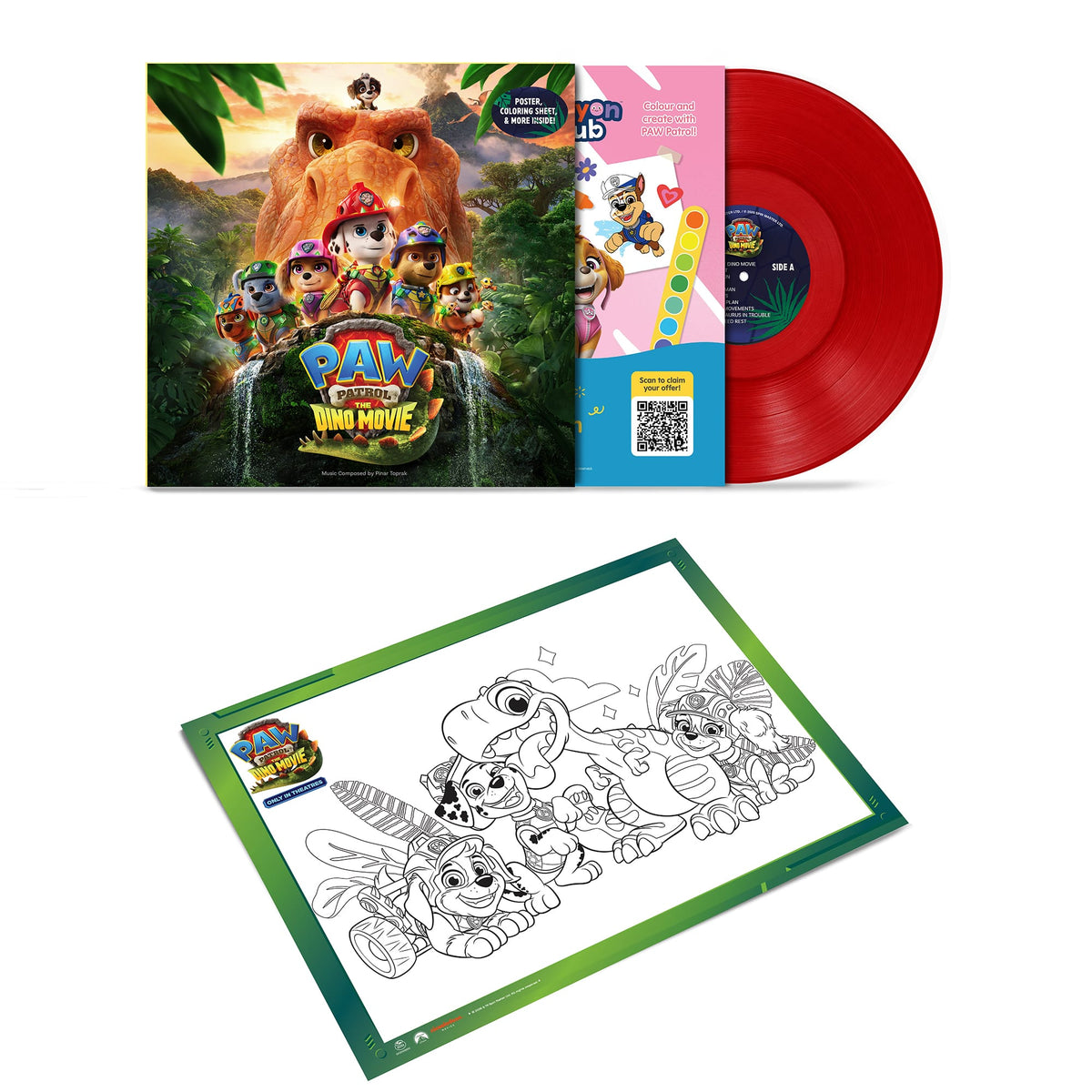 Pinar Topak - PAW Patrol: The Dino Movie [Original Motion Picture Soundtrack] (LP - Roaring Red Vinyl) Spin Master
