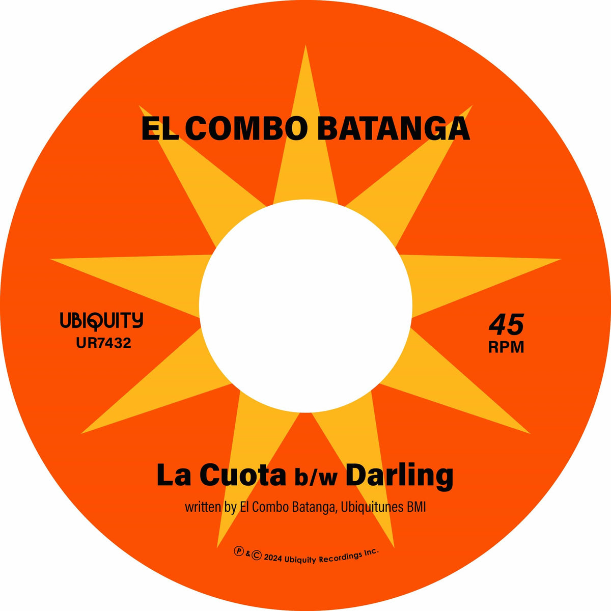 El Combo Batanga - La Cuota b/w Darling (7") Ubiquity Recordings