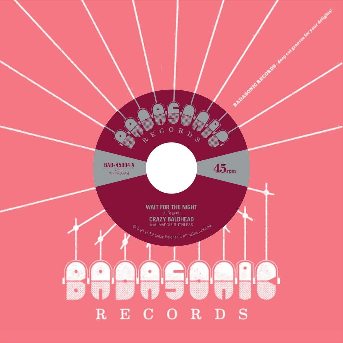 Crazy Baldhead - Wait For The Night (7") Badasonic Records