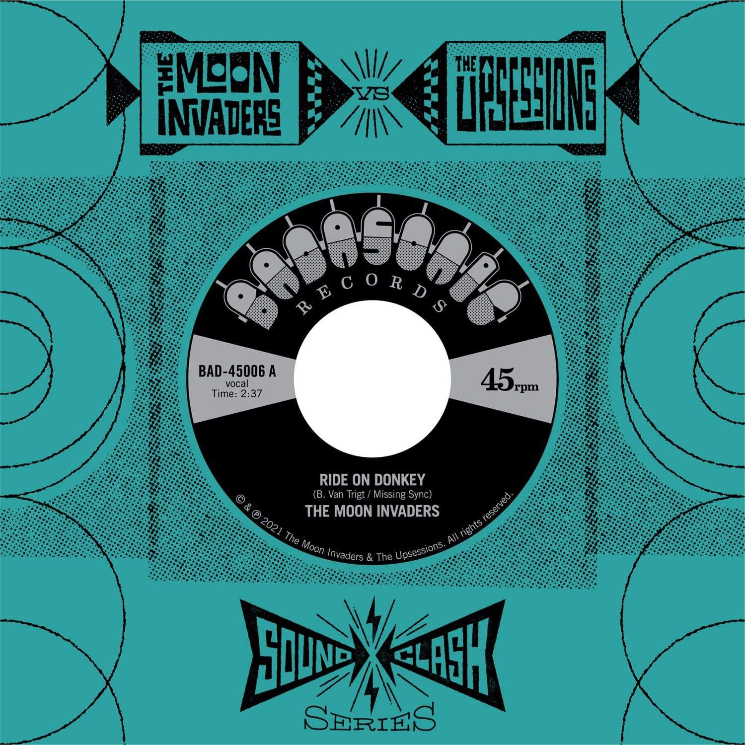 The Moon Invaders Vs The Upsessions - Soundclash Vol. 2 (7") Badasonic Records