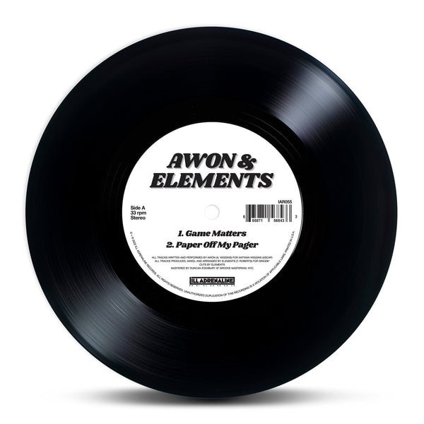 Awon & Elements - Game Matters / Paper Off My Pager / Game Matters (Remix) (7") Ill Adrenaline Records