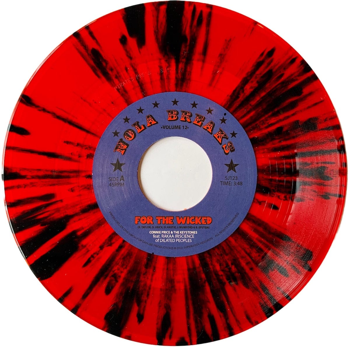 Connie Price & The Keystones ft. Rakaa Iriscience (Dilated Peoples) - For The Wicked b/w Professor Shorthair Extended Mix (Blood Splattered 7'') Superjock Records