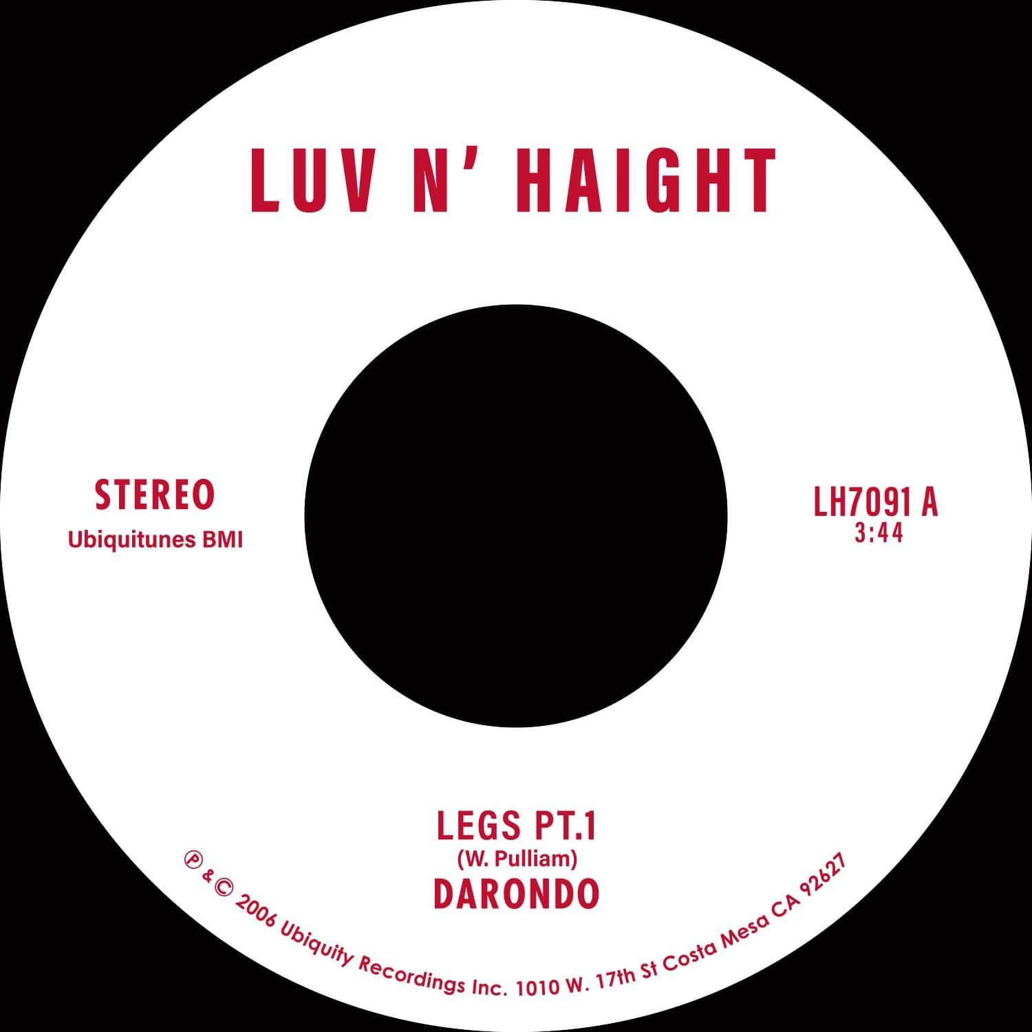 Darondo - Legs Pt. 1 b/w Let My People Go (7") Ubiquity Recordings
